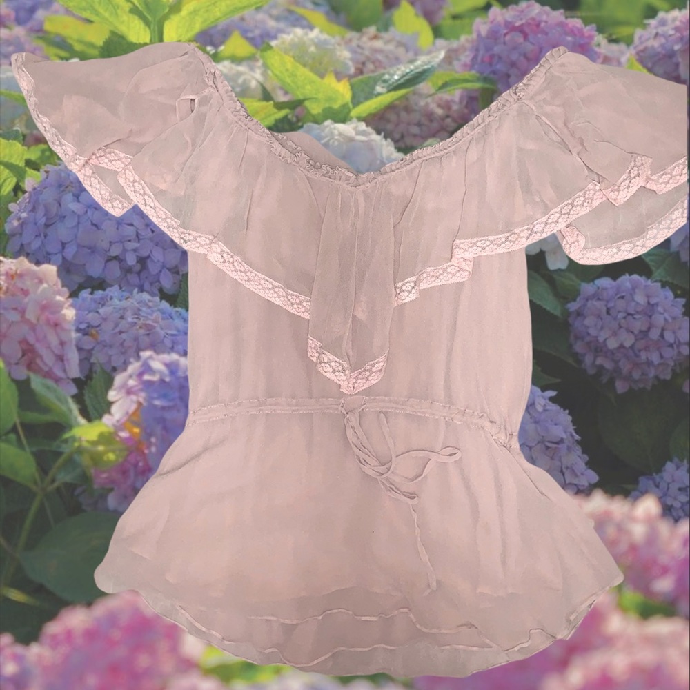 Rebecca Taylor Light Ruffled Laced Shirt